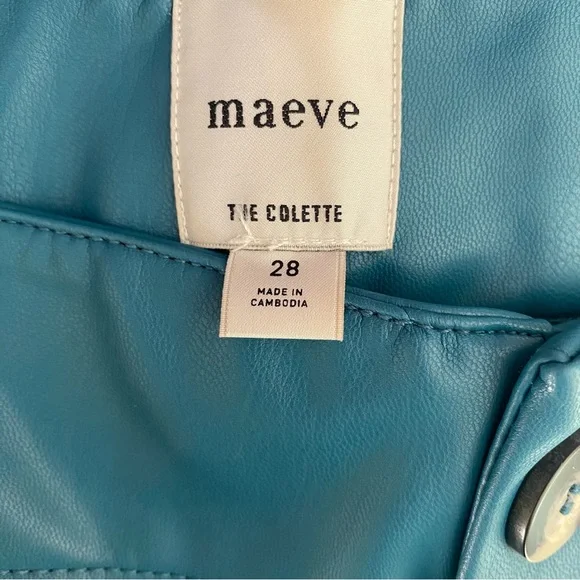 Anthropologie Maeve Colette Faux Leather Crop Wide-Leg Pants - Picture 7 of 10